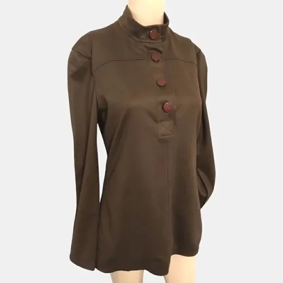 Tommy Hilfiger Special Edition Italian Wool Tunic M Top Henley Y2K Academia Vtg‎